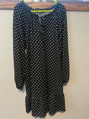 Suzanne Betro Black and White Polka Dot Tunic Top